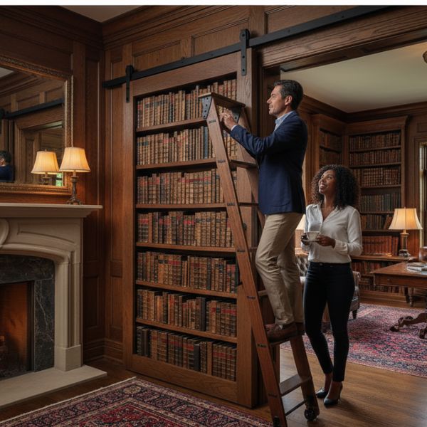 Using a Rolling Door to Design a Hidden Library or Secluded Study ...