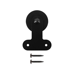 3/4 in. to 1-1/2 in. FRONT MOUNT ROUND Black Rolling Door Hardware Kit